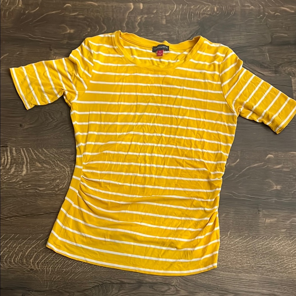 Yellow Striped Women's Top Petite Small Vince Camuto‎